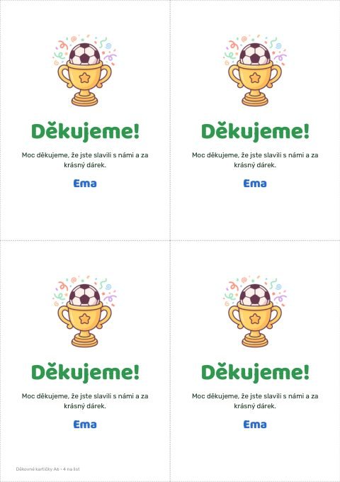 Děkovné kartičky